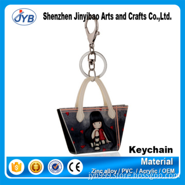 new products for girls custom logo leather mini hangbag shape keychain